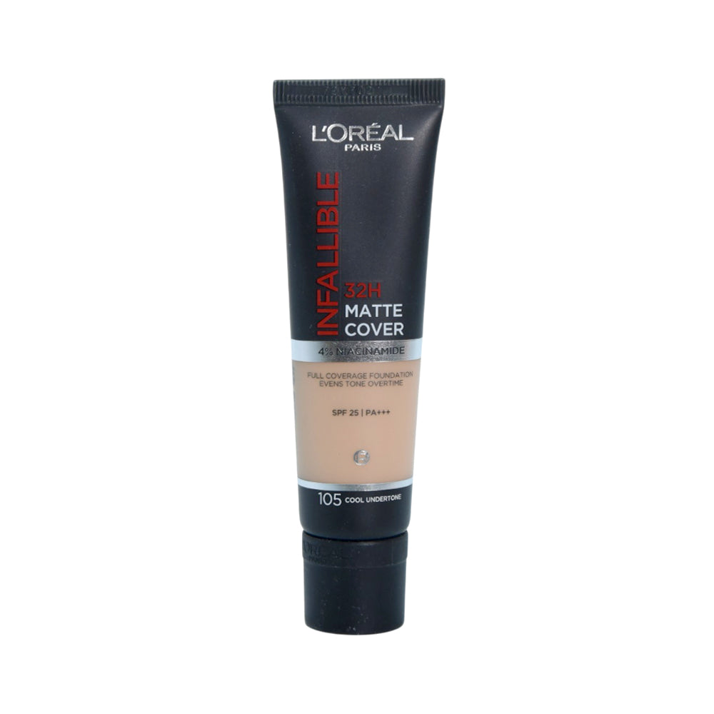 LOREAL INF 32H-MATTE COVER FOUNDATION 4% NIACINAMIDE NO 105 SPF25 P