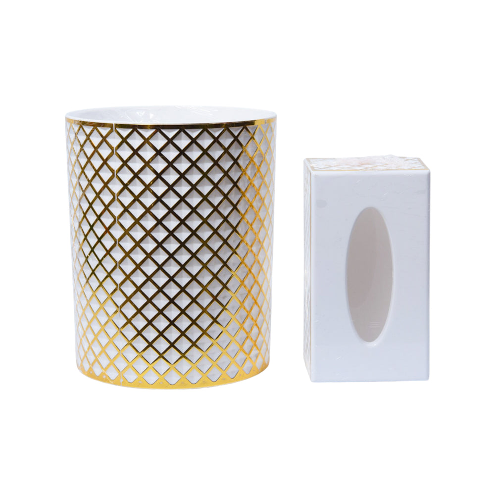 DUSTBIN & TISSUE BOX SET IR 9996WTH