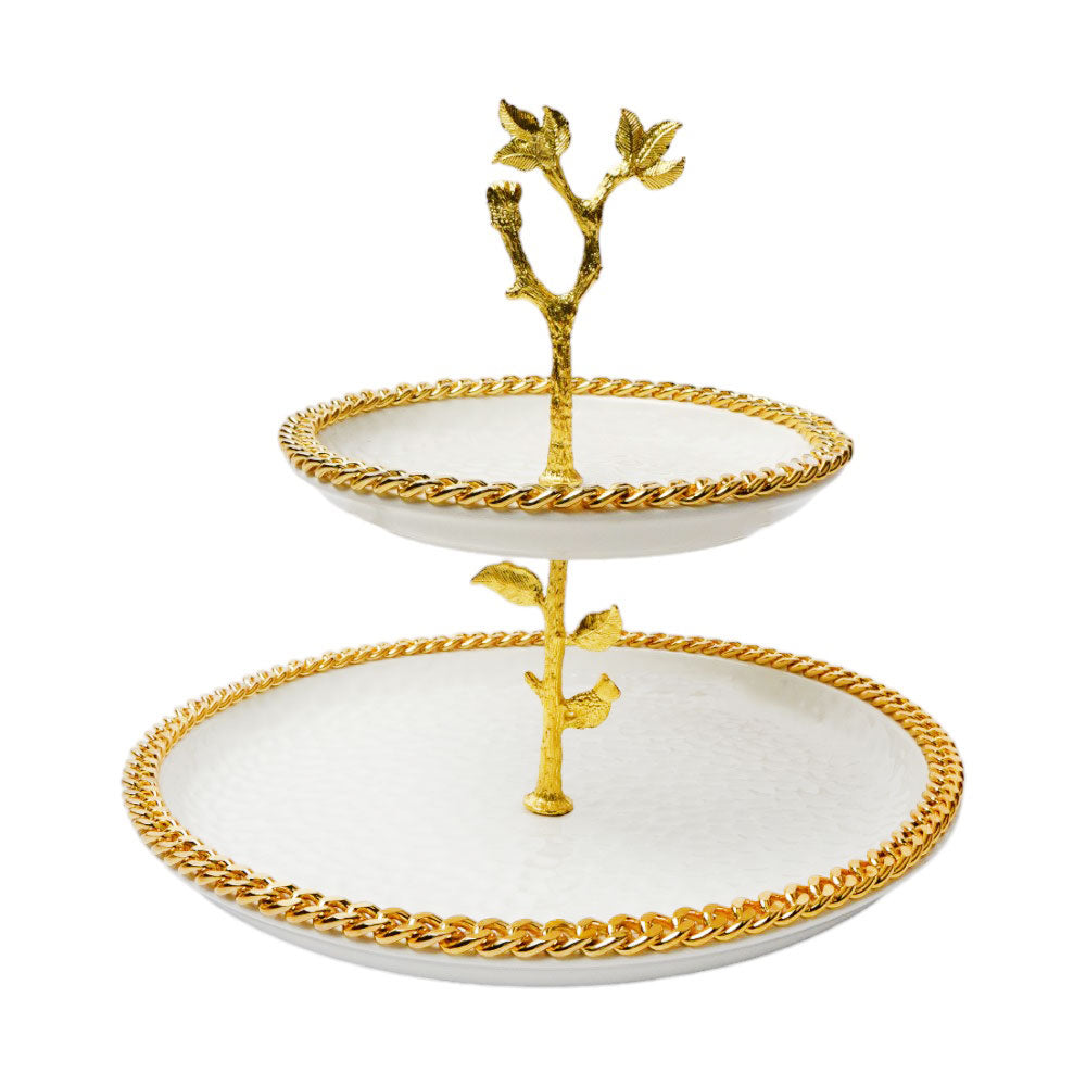 DISH CAKE PORCELAIN MORE & MORE 2TIRE M09-W