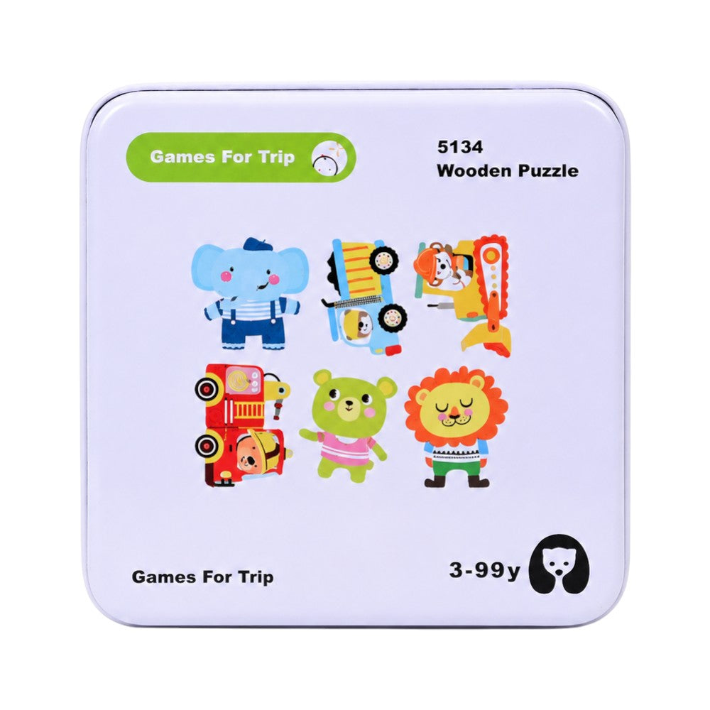 5134 KIDS WOODEN PUZZLE IN TIN IR