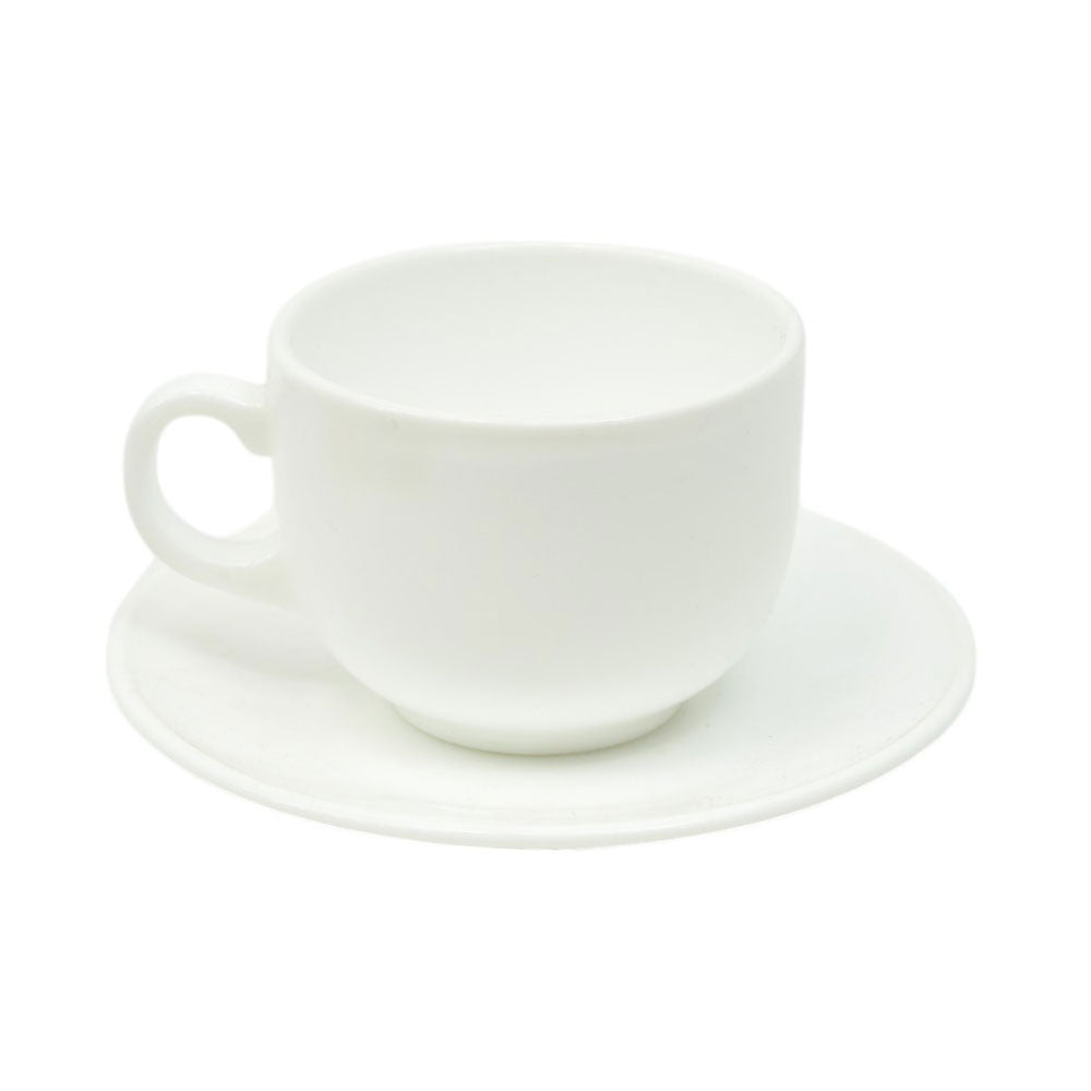 CUP & SAUCER MANAL WHITE E0021 (Pack 6)