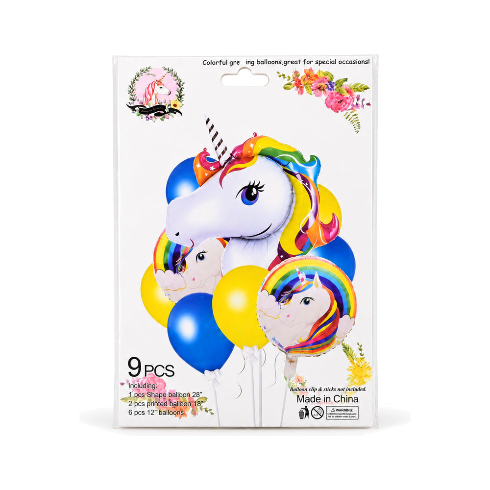 2153 HBD FOIL BALLOON UNICORN 9PCS IR