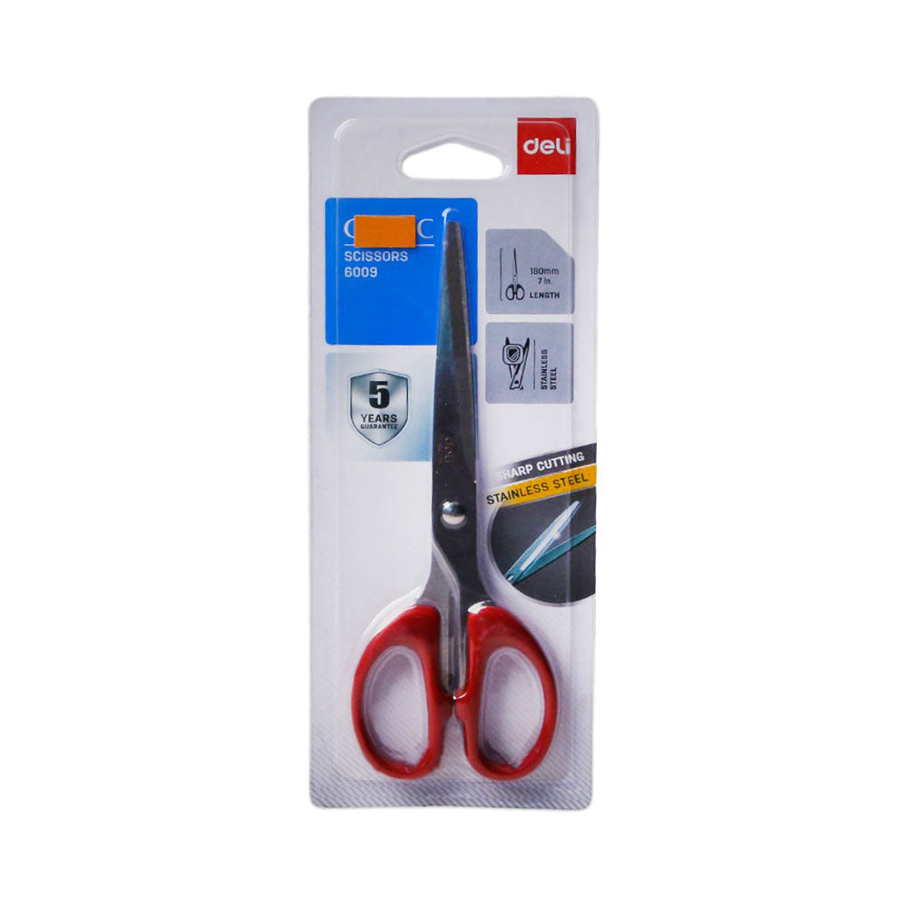 DELI METAL OFFICE SCISSOR 180MM 7 PVC BAG 6009