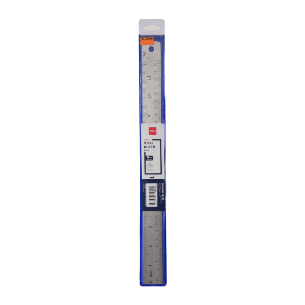 DELI STEEL SCALE 12 INCHES E8463