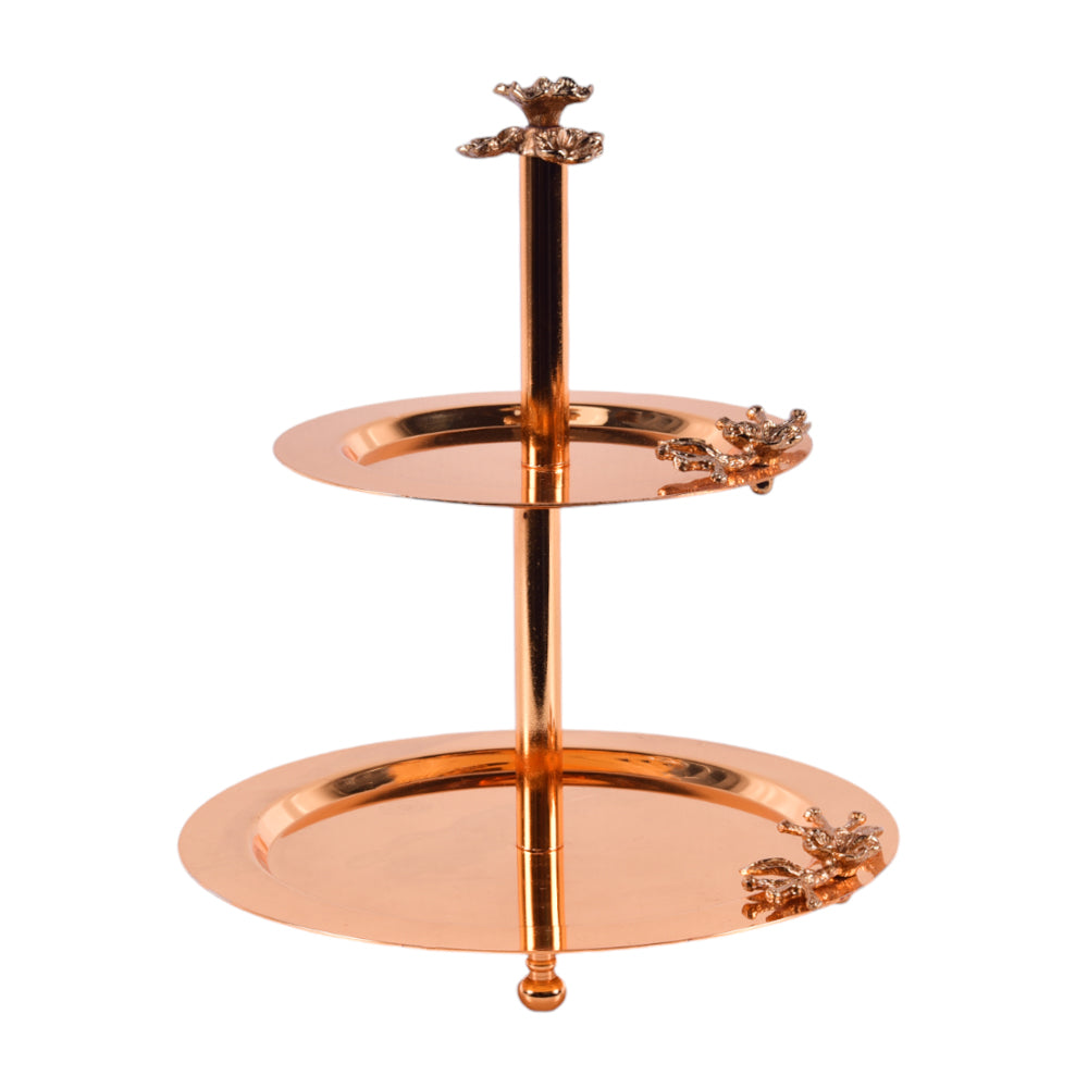 DISH 2 TIER ORCHID CD-6250