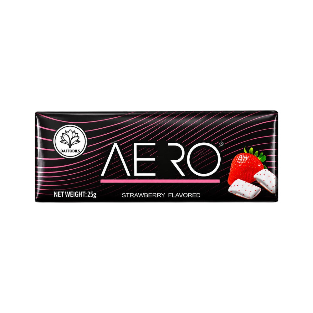 DAFFODILS AERO BLACK STRAWBERRY BUBBLE GUM 25 GM