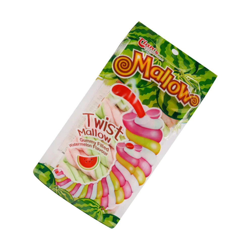 TIANS MALLOW WATERMELON TWIST GUMMY FILLED 120 GM