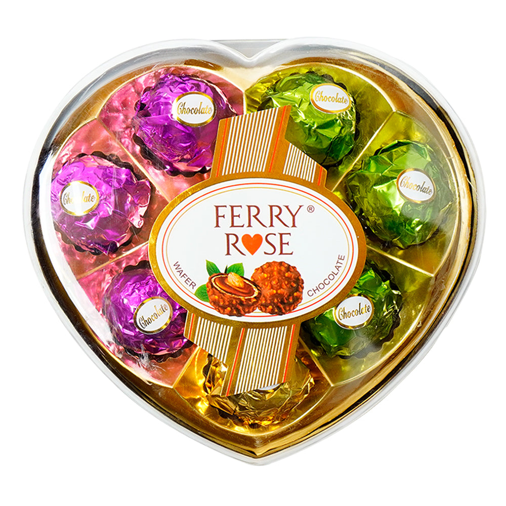 FERRY ROSE CHOCOLATE HEART SHAPE BOX T-8 100 GM