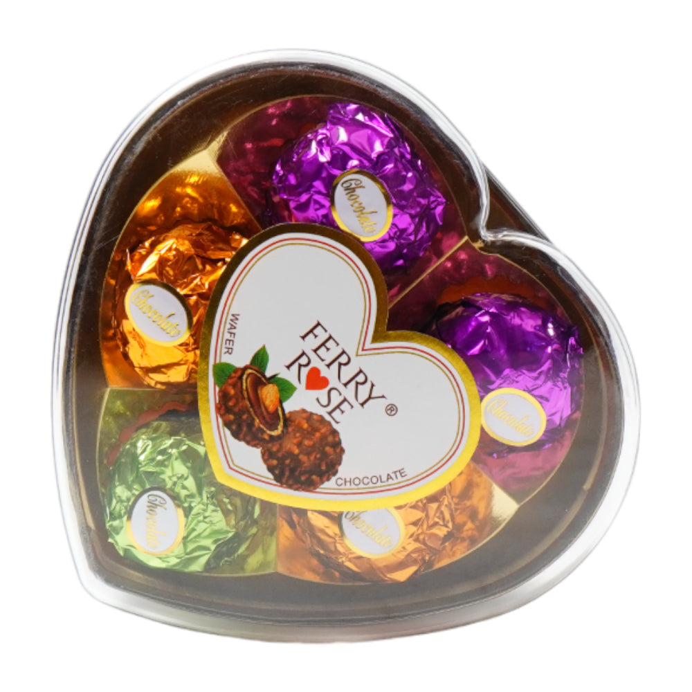 FERRY ROSE CHOCOLATE HEART SHAPE BOX T-5 62.5 GM