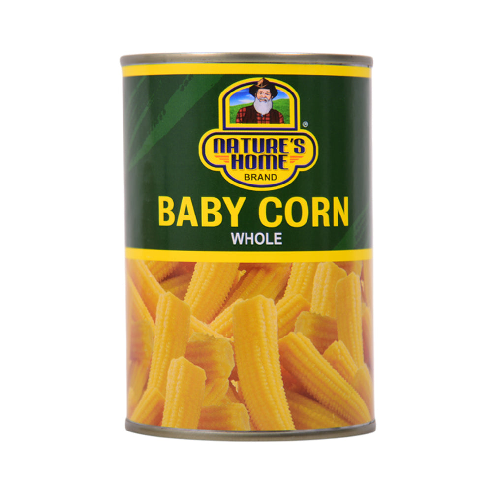 NATURES HOME MUSHROOMS BABY CORN TIN 380 GM