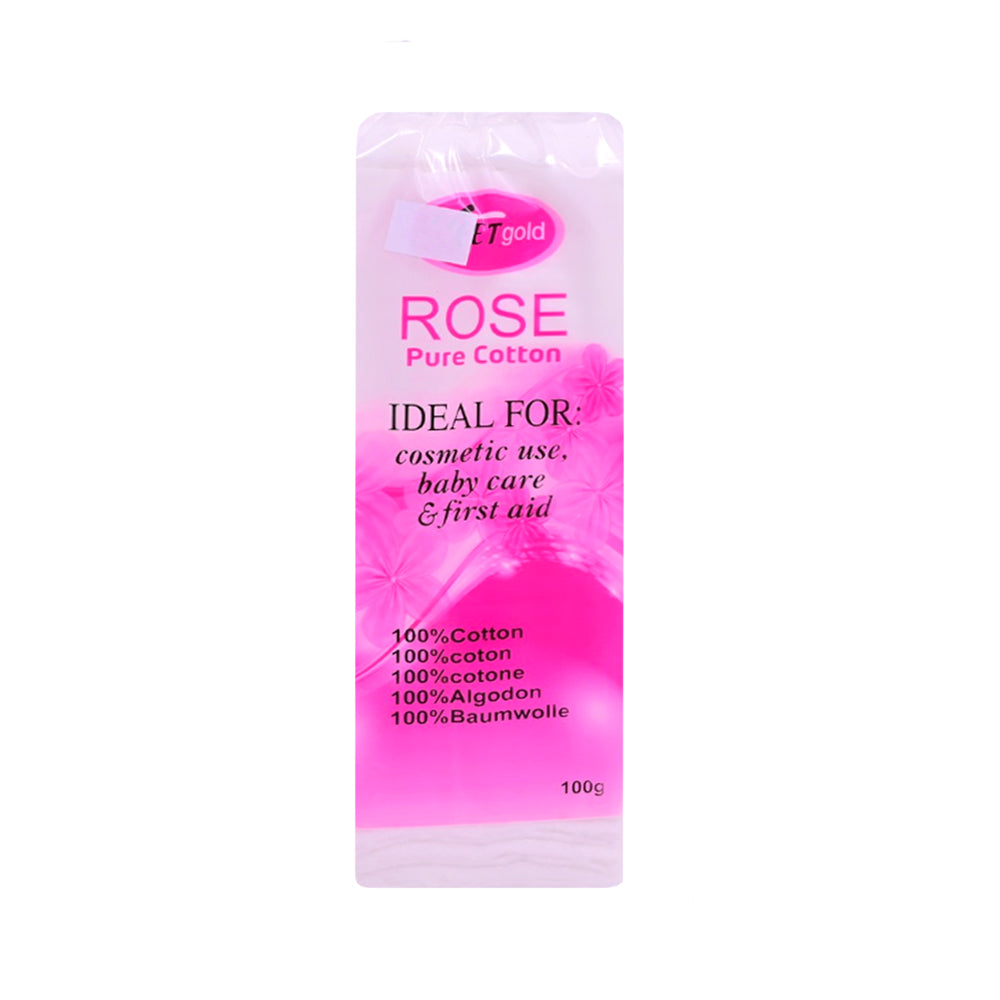 VEETGOLD ROSE PURE COTTON PADS 100G IR