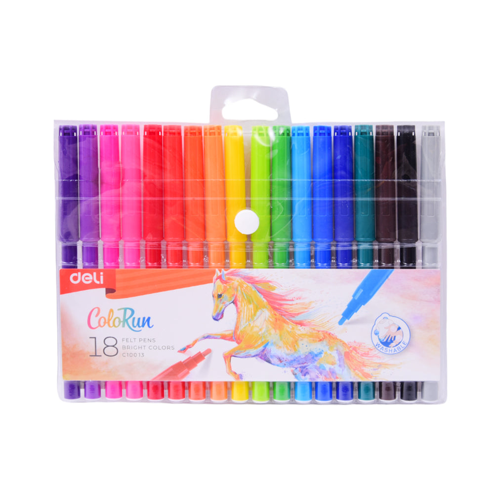 Deli Felt Pen Color 18PC 10013