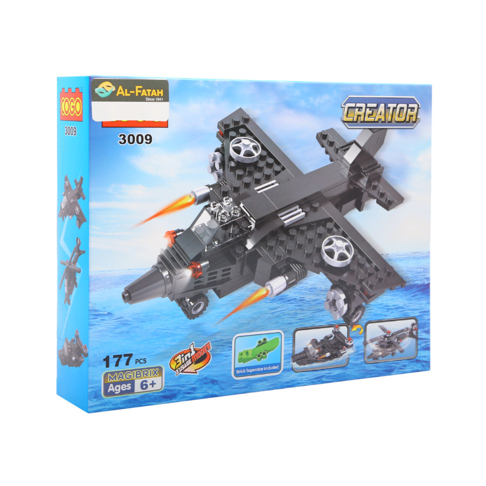 3009 COGO CREATOR PLANE BLOCKS 3IN1 177PC H.B