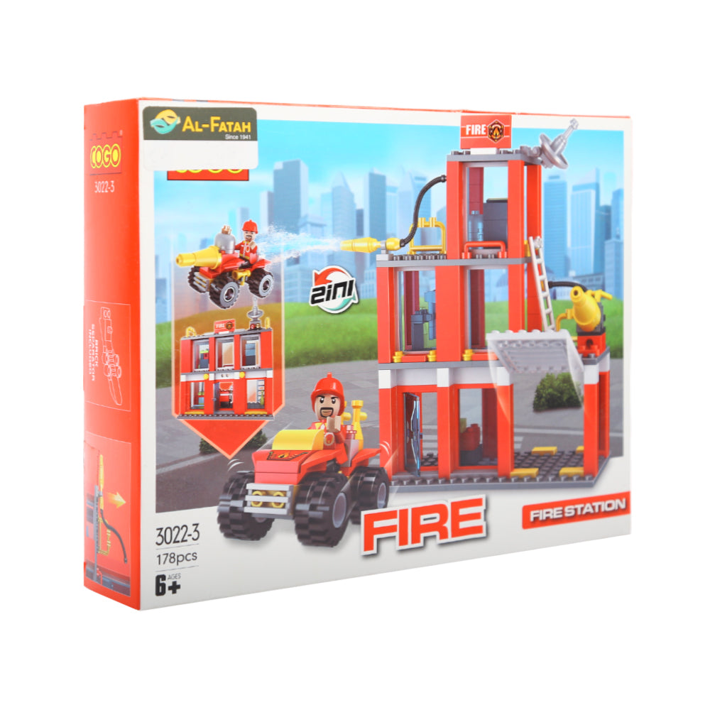 3022-3 COGO FIRE STATION 2IN1 BLOCKS 178PC H.B