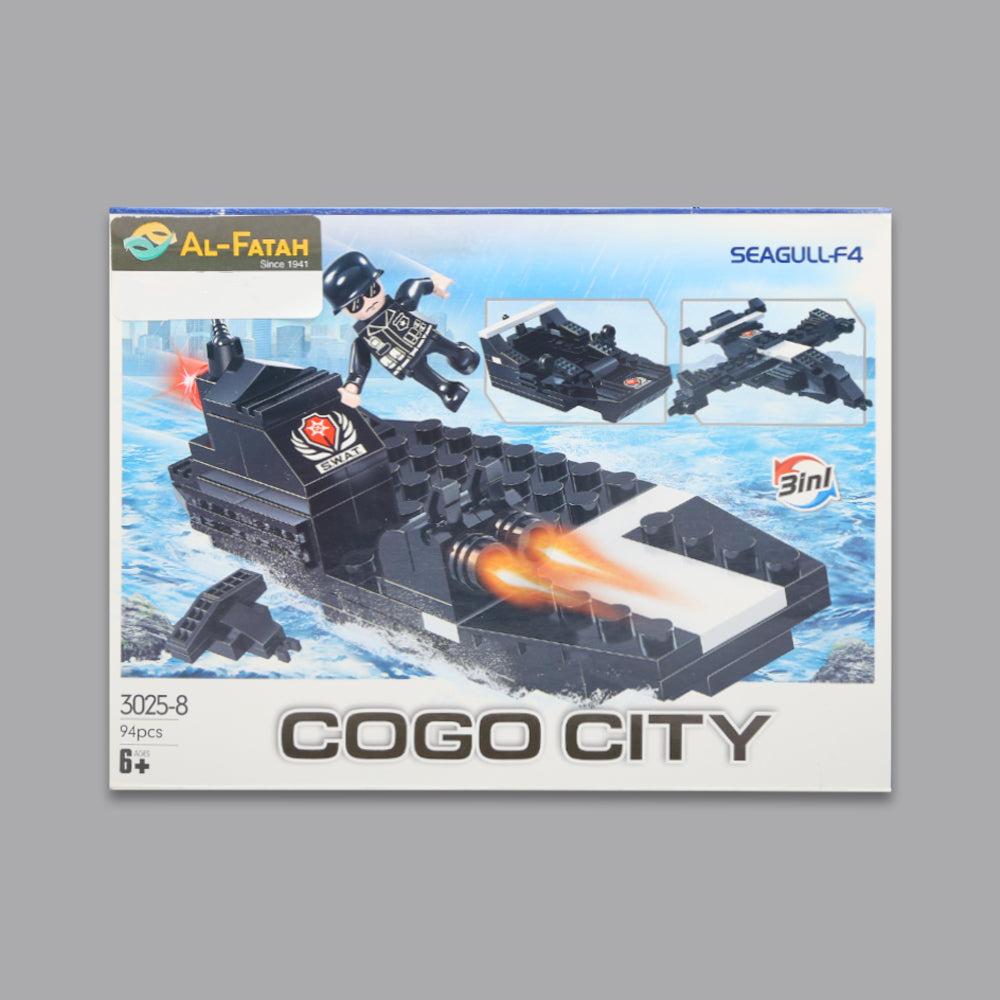 3025-3 COGO CITY POLICE BLOCKS 3IN1 93PC H.B