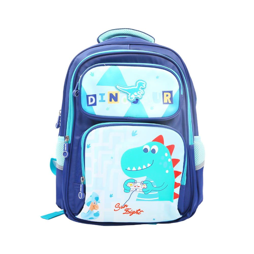 90181 KIDS SCHOOL BACK PACK BLUE DINO 16INCH IR