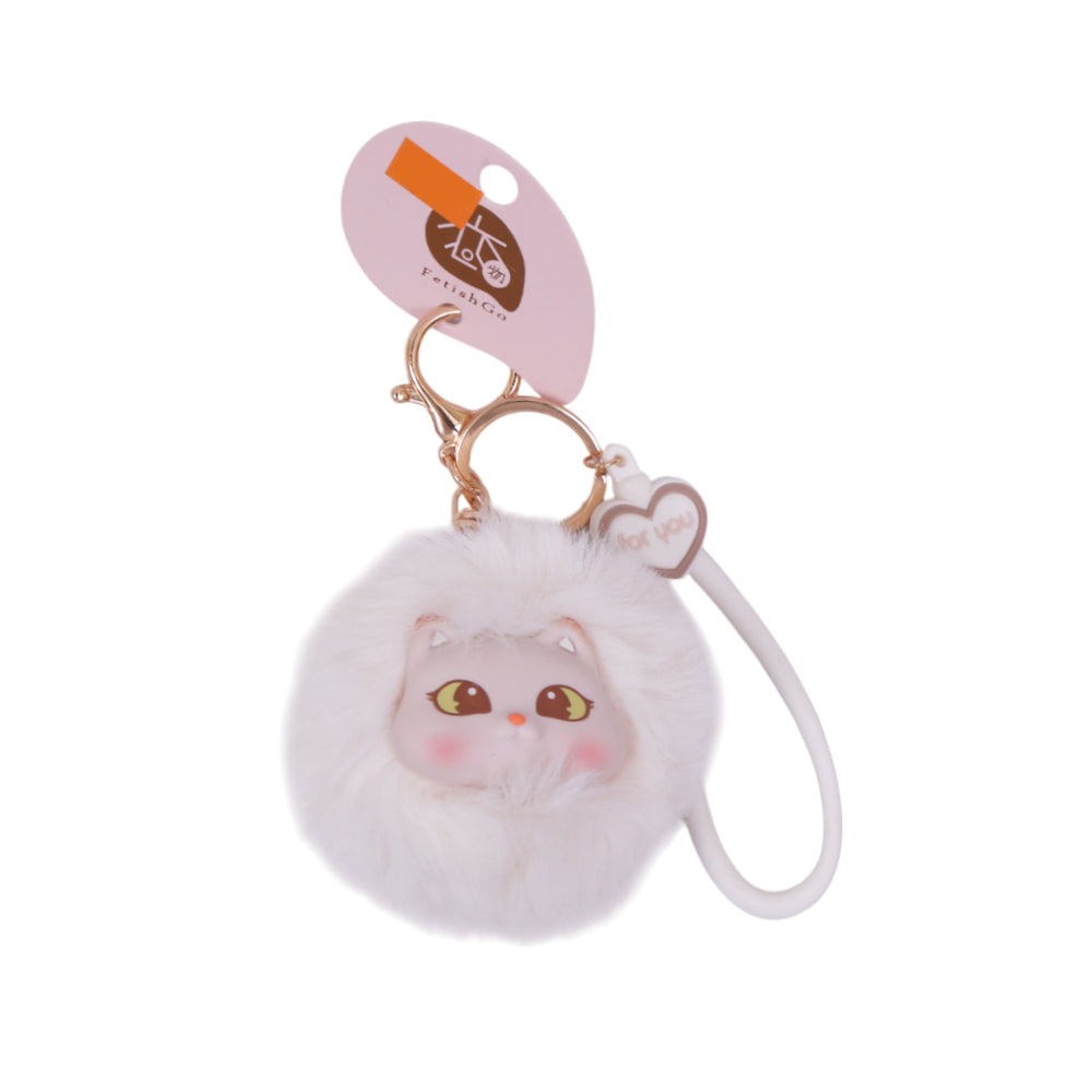 G063-61C CUTE CAT FURR KEYCHAIN IR