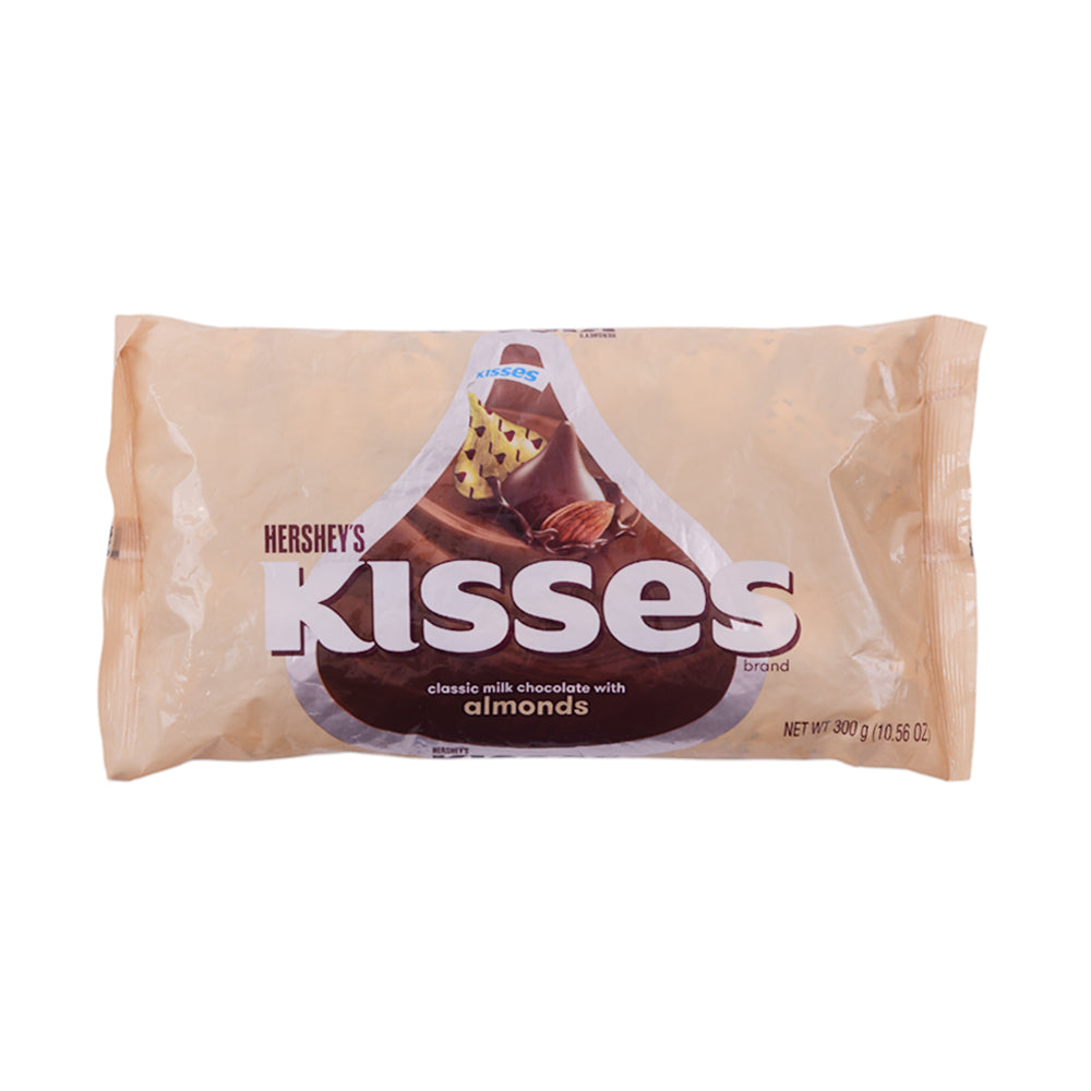 HERSHEYS KISSES CHOCOLATE CLASSIC MILK ALMONDS POUCH 300 GM