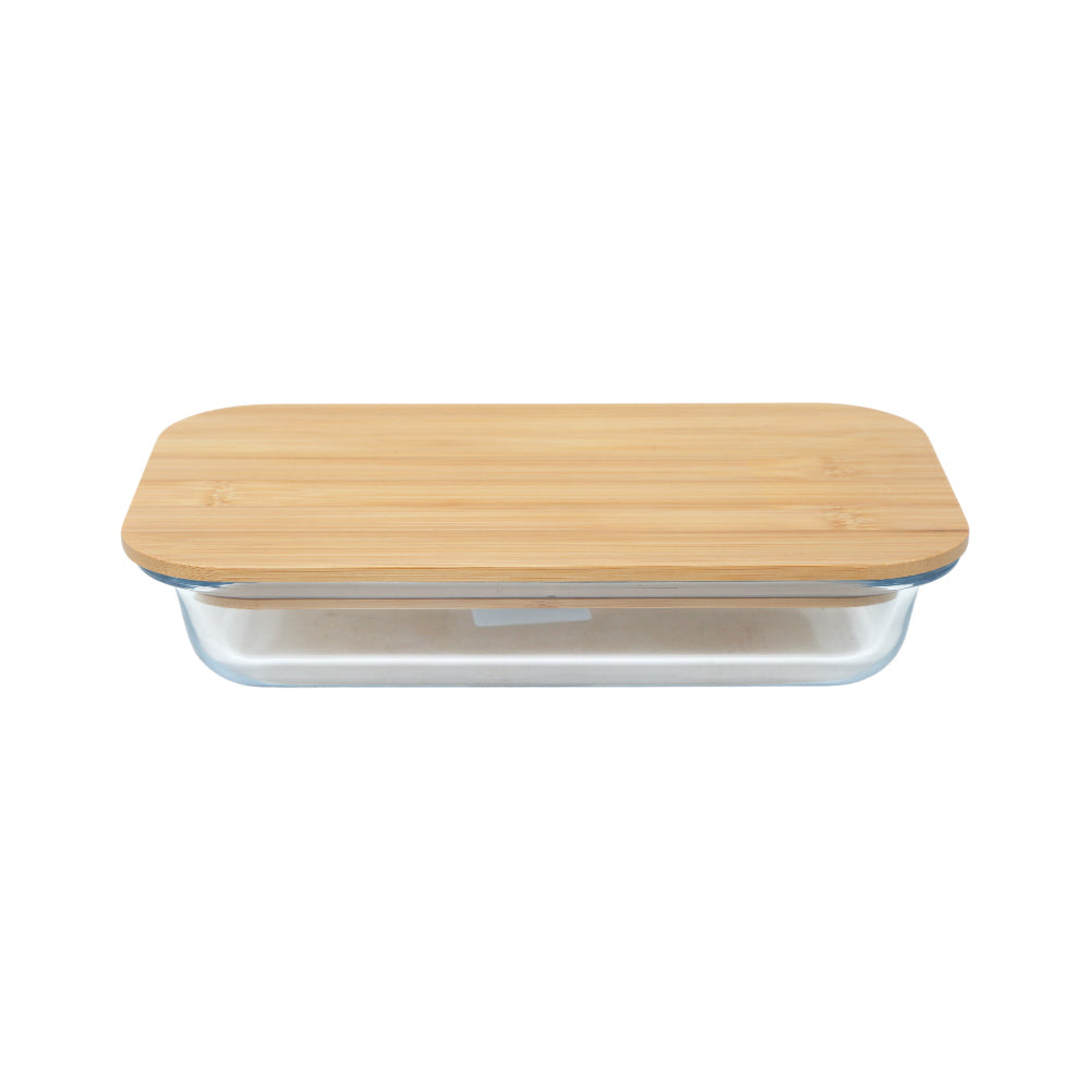 DISH BAKING DELIGHT KING RECTANGULAR WITH BAMBOO LID 4340