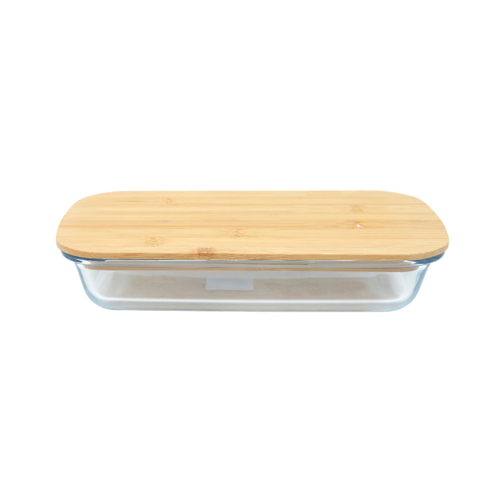DISH BAKING DELIGHT KING RECTANGULAR WITH BAMBOO LID 4341