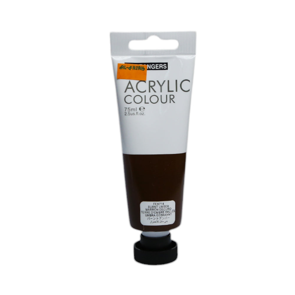 FEA75T ACRYLIC COLOUR TUBE BROWN 75ML