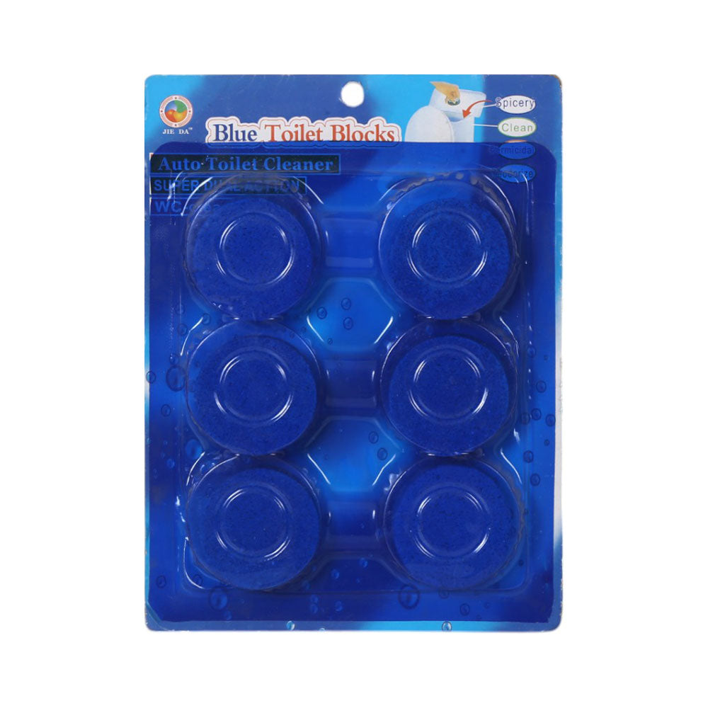 JIE DA BLUE BLOCK TOILET FRESHENER & CLEANER 6PC IR L-4-7