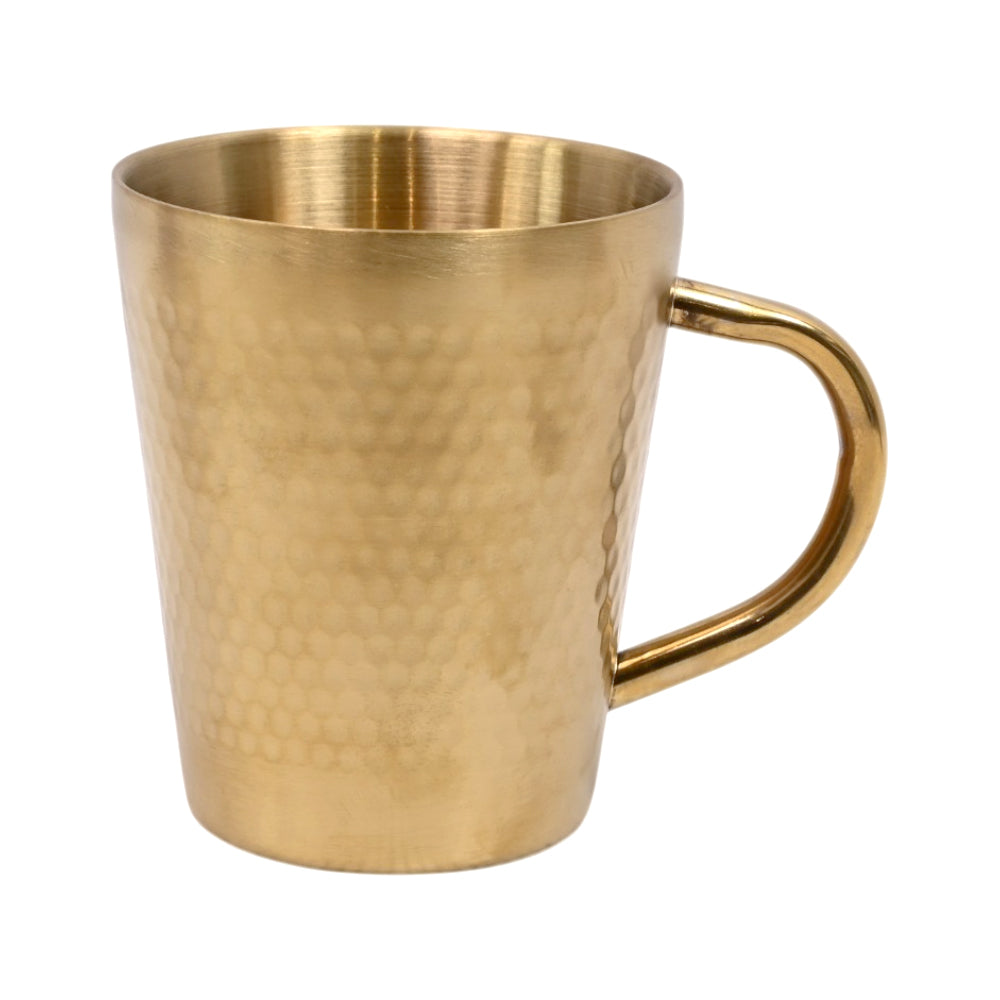 MUG STEEL GOLDEN 300 ML HAMMERED 1011