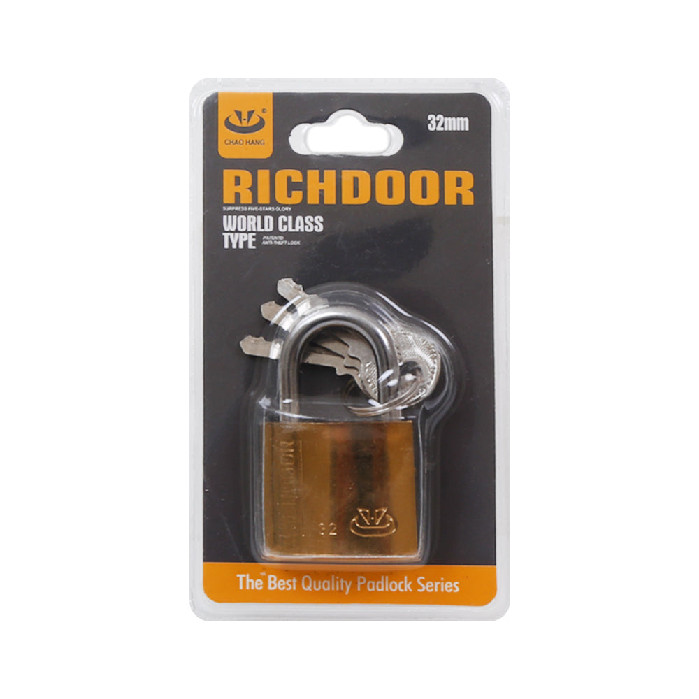 RICHDOOR PAD LOCK 32 MM GOLDEN IR RD-TJF32SP-3/M1-3