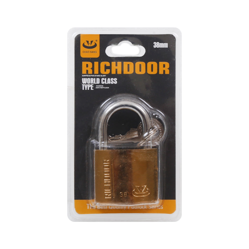 RICHDOOR PAD LOCK 38 MM GOLDEN IR RD-TJF38SP-3/M4-7