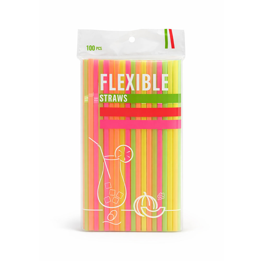 FLEXIBLE STRAW 100PC PACK IR HJ-11-12/6003