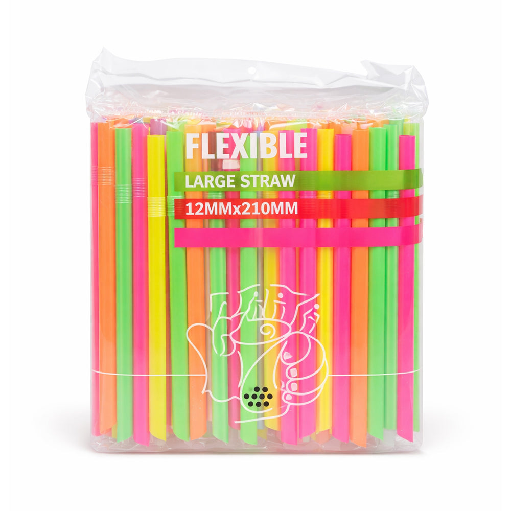 FLEXIBLE LARGE STRAW 100PC JF6029