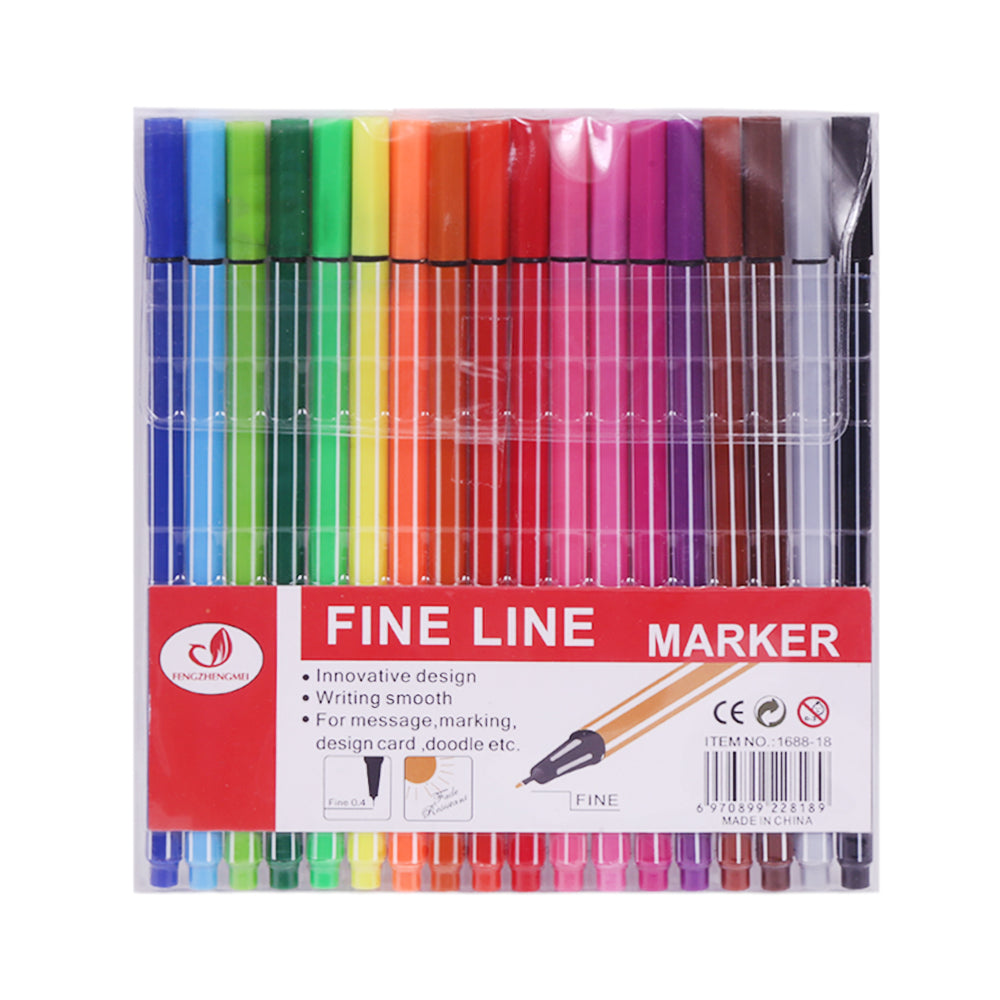 1688-18 FINE LINE COLOR MARKER 18PC PACK IR