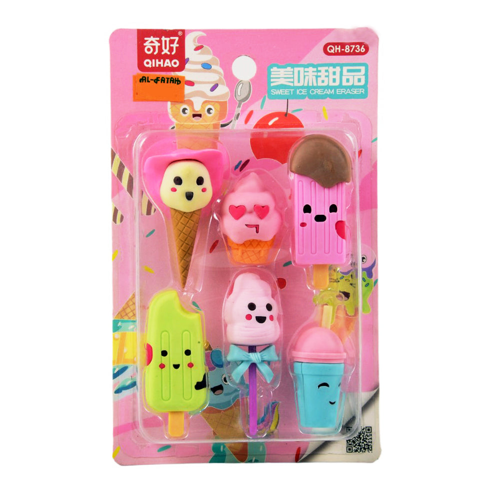 QH-8736 FANCY ICE CREAM ERASER SET Z.B