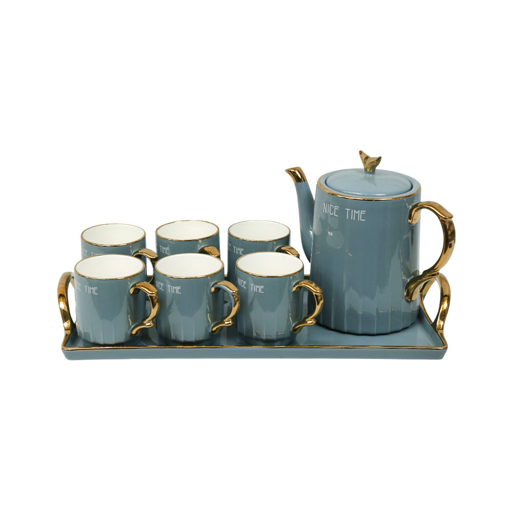COFFEE SET 9PC CERAMIC 3145-4 GREY AW