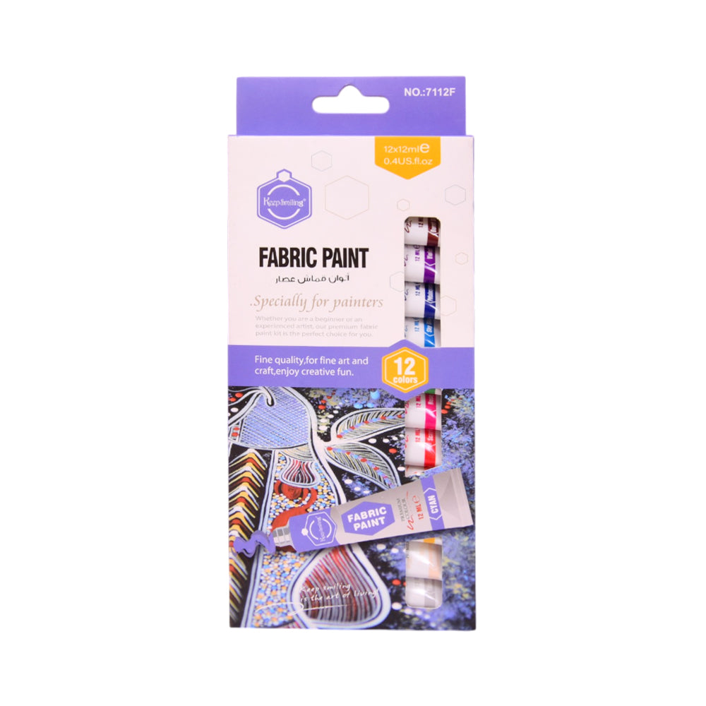 7112F KEEP SMILING FABRIC COLORS 12PC PACK A.M