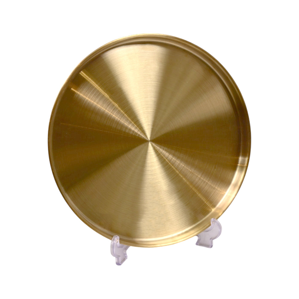 TRAY STEEL GOLDEN THALI STYLE 1734