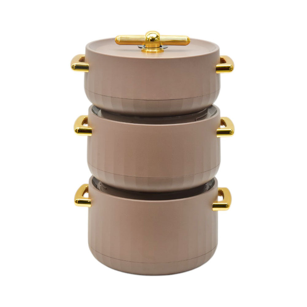 HOT POT SET 3PC FOREVER GOLD LBFW9152 BROWN