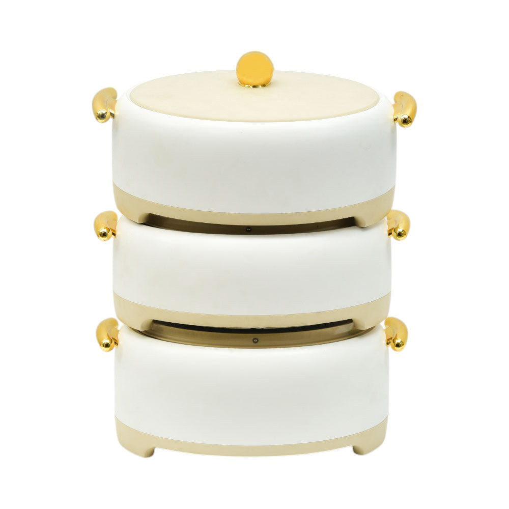 HOT POT SET 3PC FOREVER GOLD LBFW9253 WHITE