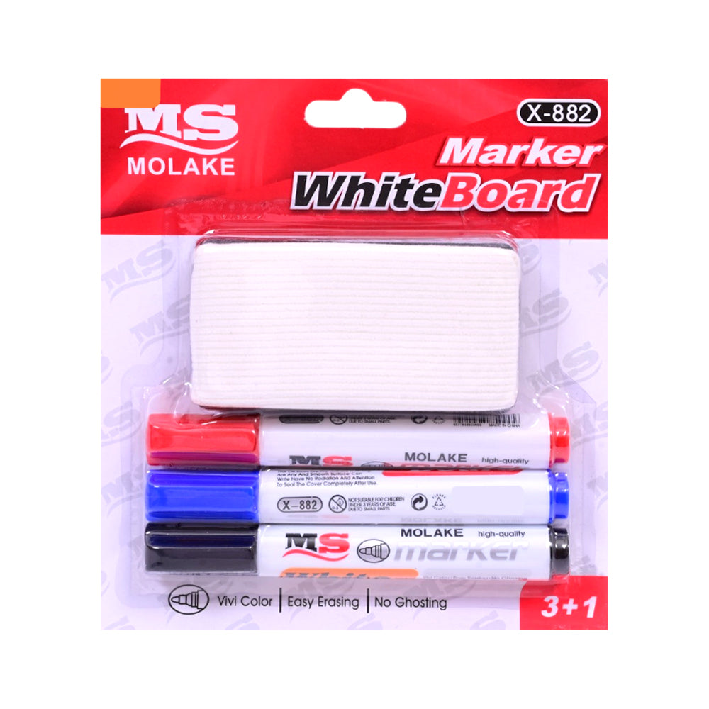 X-882-3+1 WHITE BOARD MARKER 4PC SET IN CARD IR