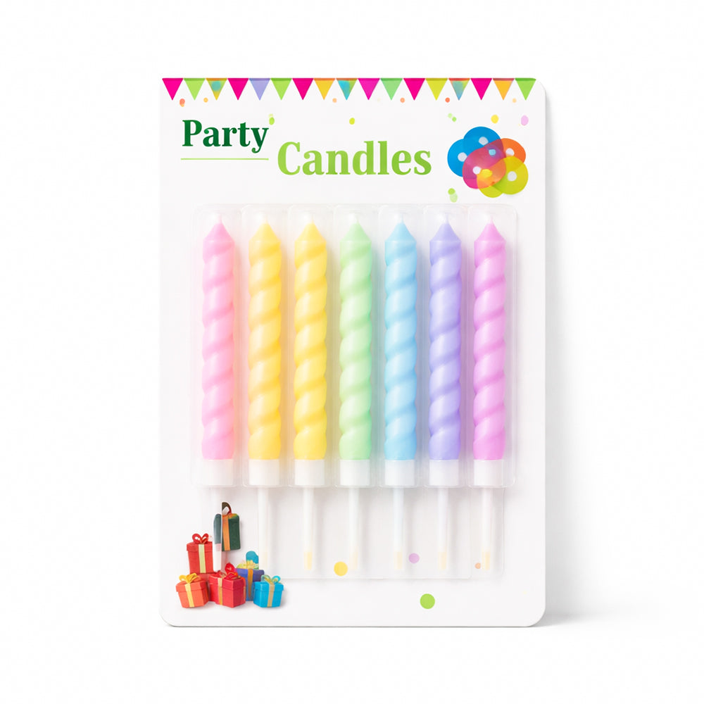 50707-56 PARTY TWISTED CANDLE COLORFUL IR