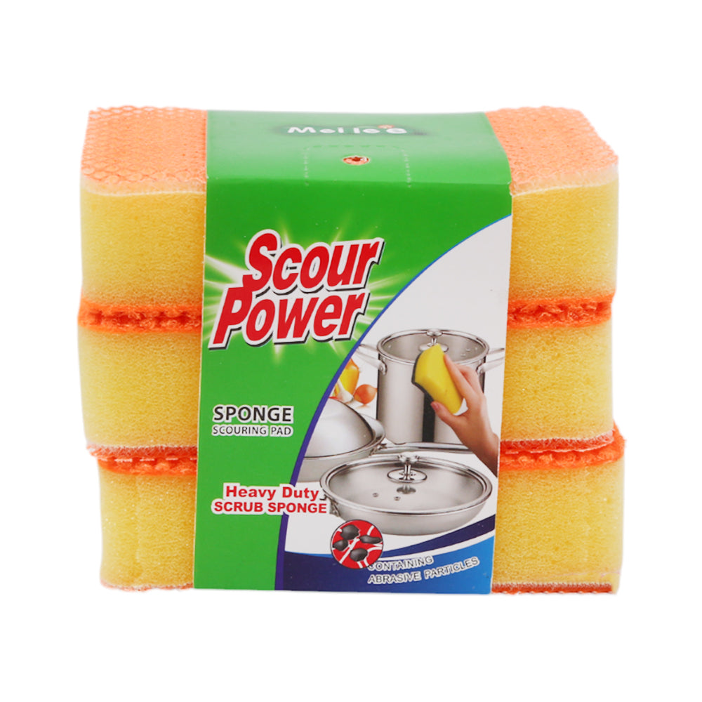 SCOUR POWER SPONGE 3PC DOTTED RECTANGULAR IR 100424/G1-2
