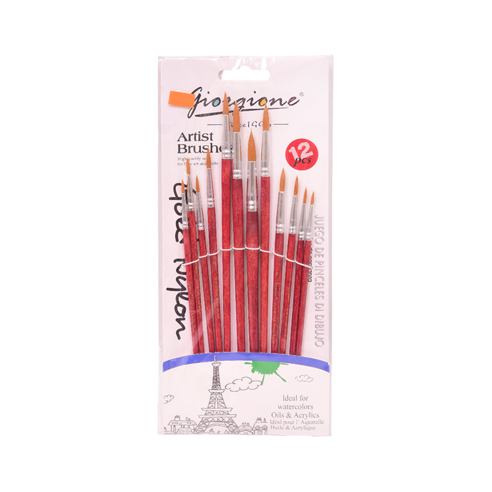 G818-12A ART PAINT ROUND BRUSH 12PCS