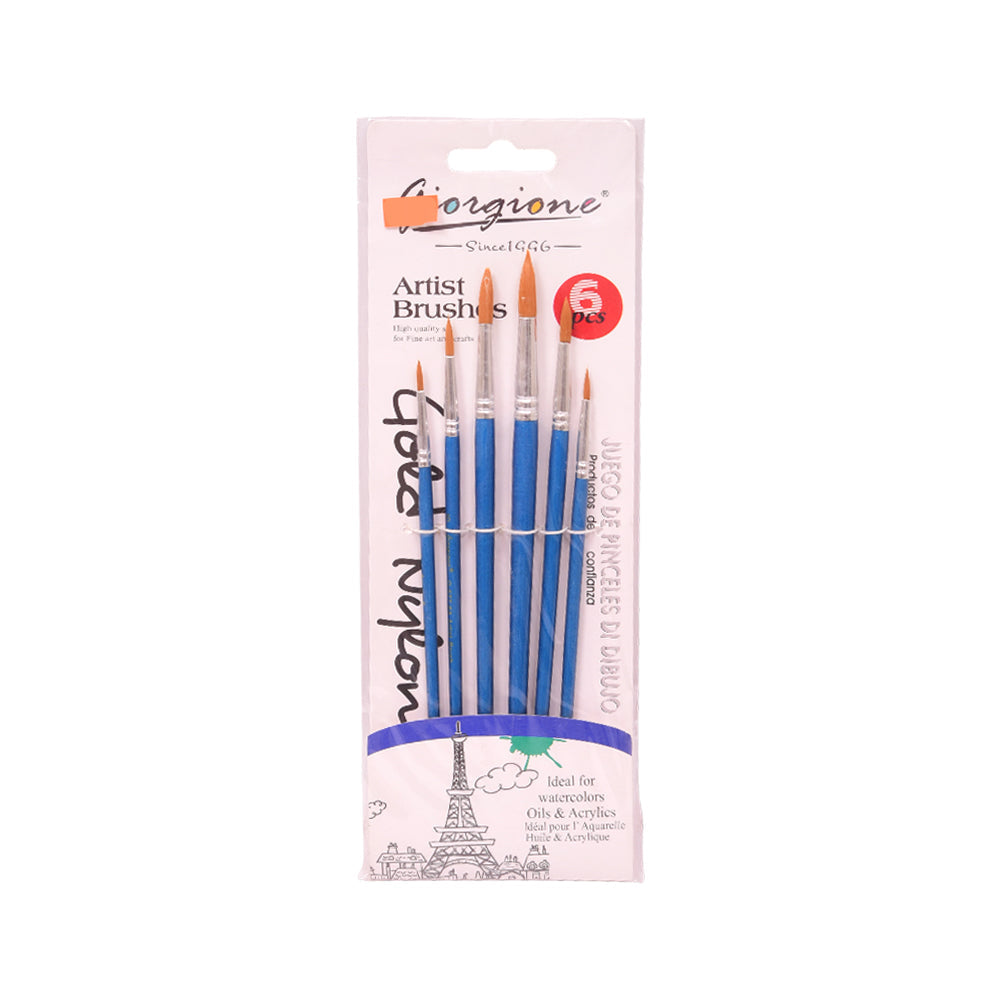 G577-6A PAINT ART ROUND BRUSH 6PCS