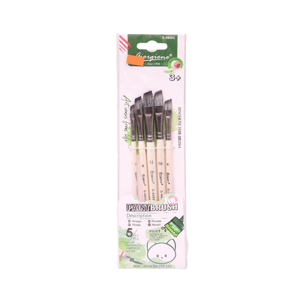 GA8003 ART PAINT FLAT BRUSH 5PCS