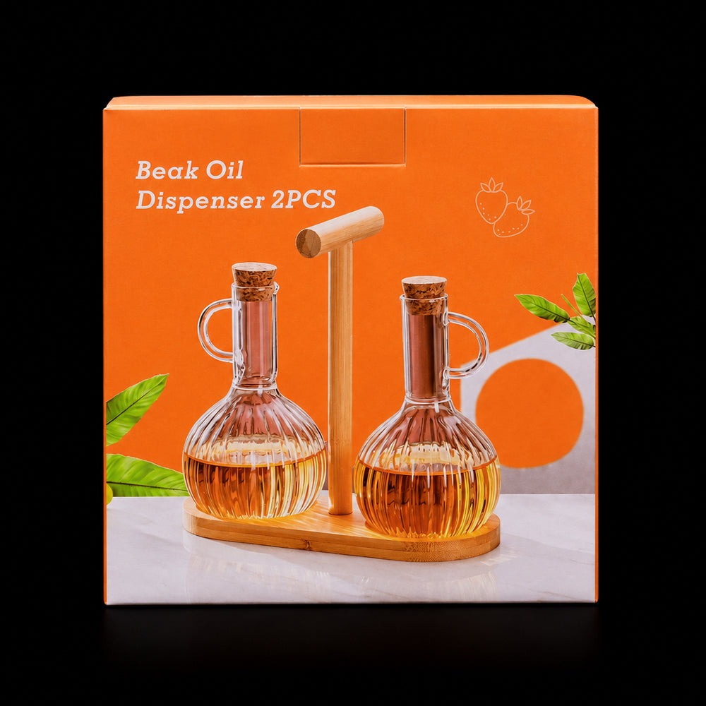 OIL BOTTLE SET 2PC BOROSILICATE Q2252-1