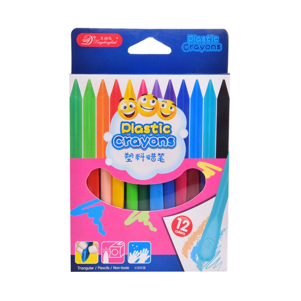 LD2007-12 PLASTIC CRYONS 12PC SET