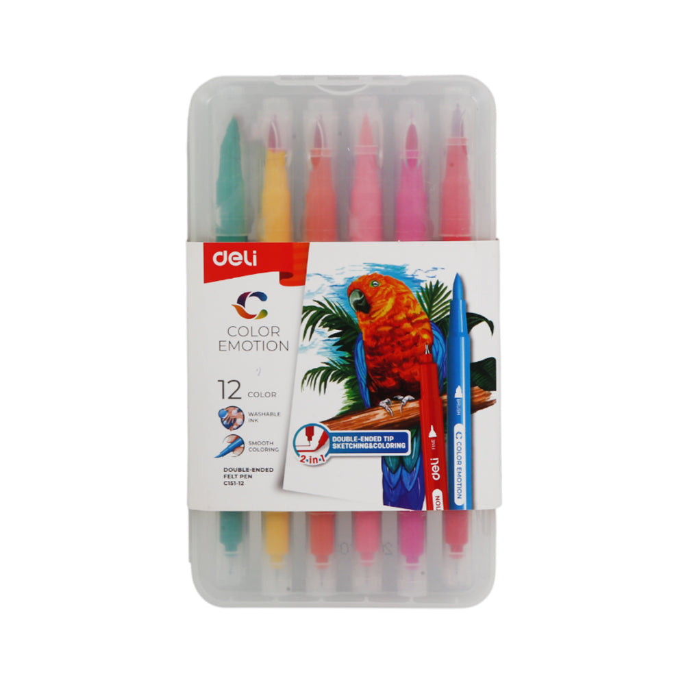 C151-12 DELI FELT PEN COLOR 12PCS