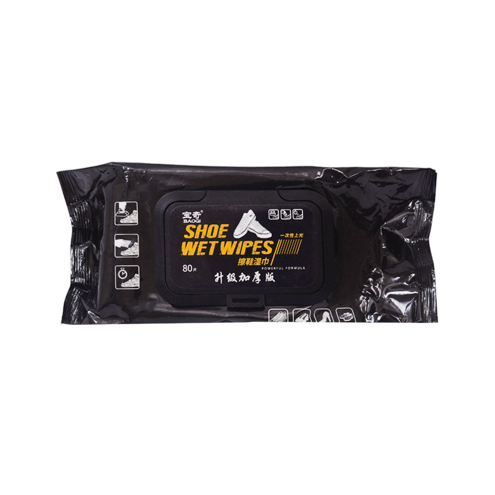 BAOQI SHOE WET CLEANING WIPES 80 PC PACK IR