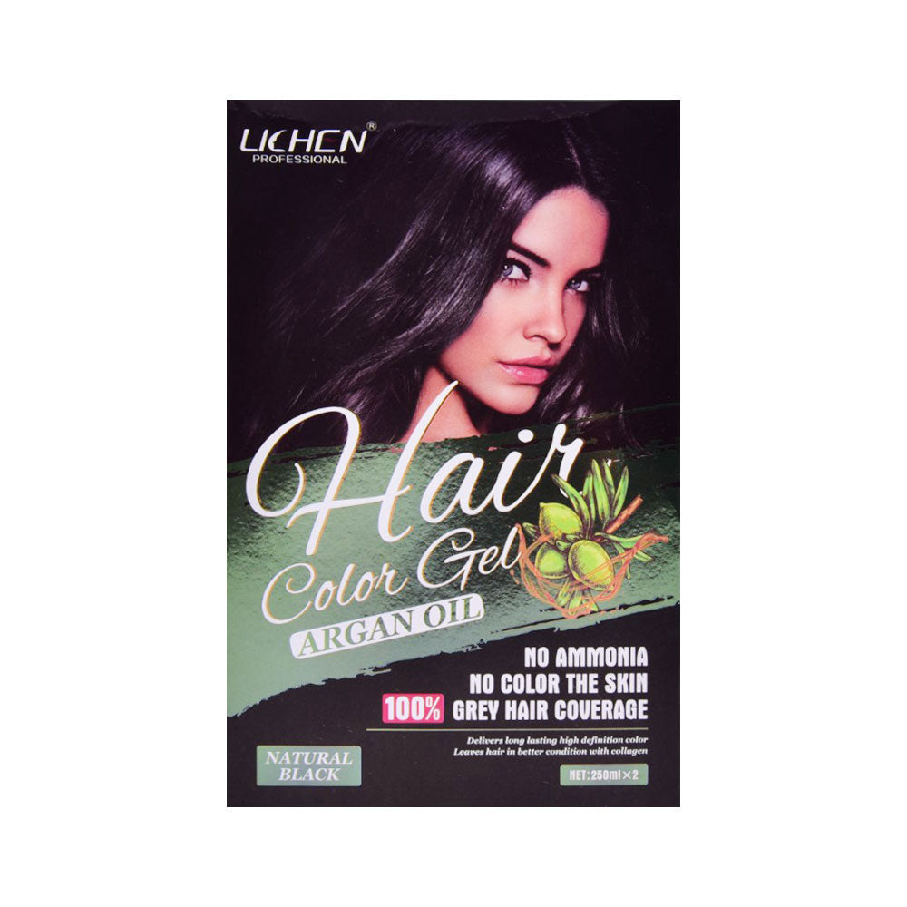 LICHEN HAIR COLOR SHAMPOO GEL BLACK 500ML
