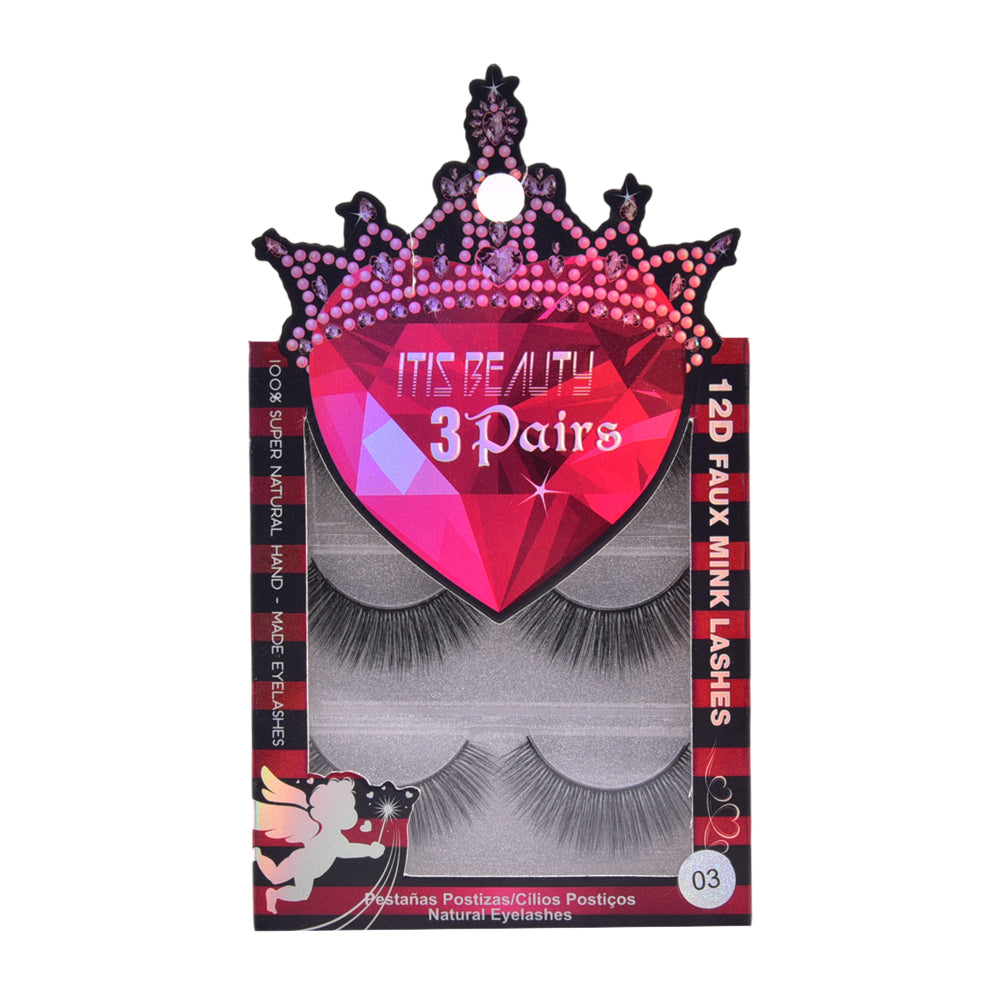 ITIS BEAUTY EYELASH 12D 3PAIR IR E-5157